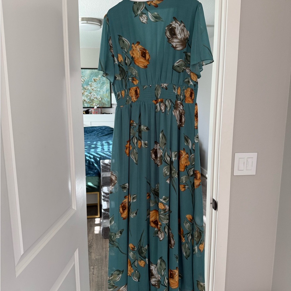 Baltic Born Birdie Eucalyptus Floral Maxi Dress - Picture 2 of 2